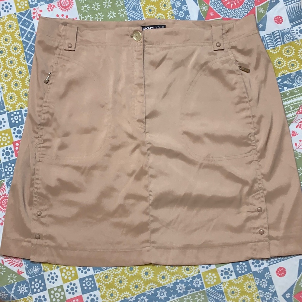 DKNY Brushed Gold Golf Skort